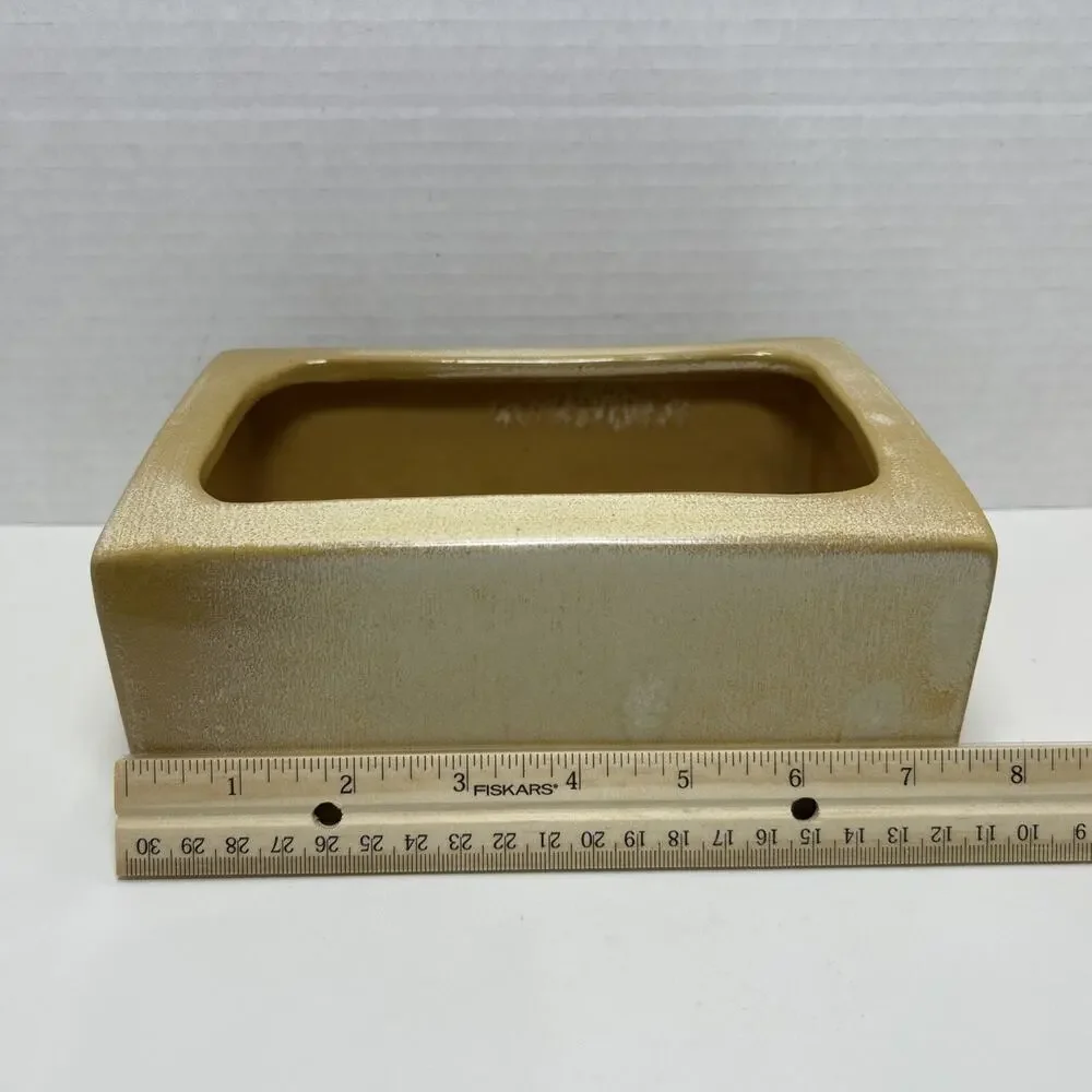 Vtg Frankoma Pottery Desert Gold Pillow Vase / Rectangle Planter Plainsman 62